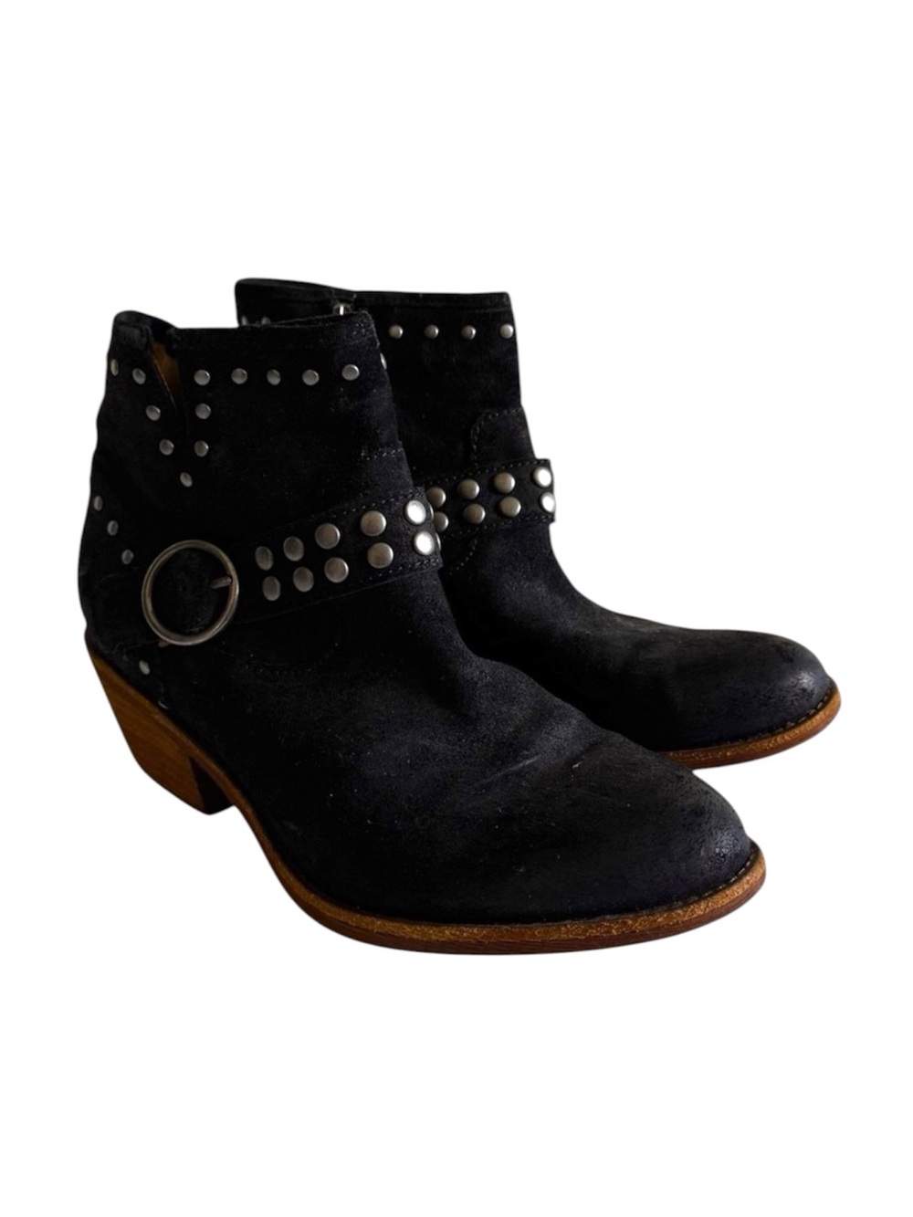 Sofft Boots Allene Studded Leather Round Toe Ankle Booties